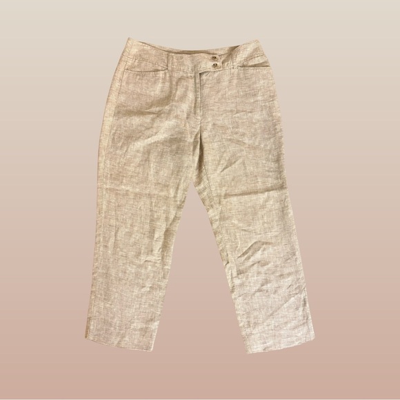 Jones New York Cream Linen Trousers - Picture 2 of 7